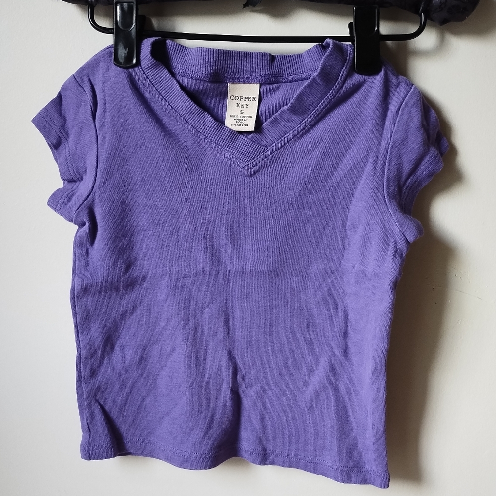 🎀 3/$20 Vintage 90's Purple 💜 Tee Shirt Size 5 Girls' 100% Cotton